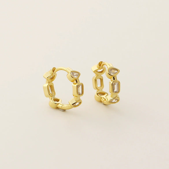 Wholesale Women's S225 Silver Geometric Heart Shaped Electroplated Earrings