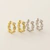 Wholesale Women's S225 Silver Geometric Heart Shaped Electroplated Earrings