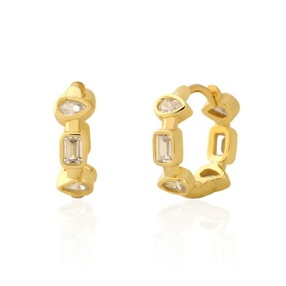 Wholesale Women's S225 Silver Geometric Heart Shaped Electroplated Earrings