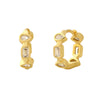 Wholesale Women's S225 Silver Geometric Heart Shaped Electroplated Earrings