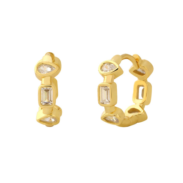 Wholesale Women's S225 Silver Geometric Heart Shaped Electroplated Earrings