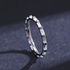 Wholesale Women's S925 Silver Geometric Inlaid Zircon Ring