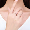 Wholesale Women's S925 Silver Geometric Inlaid Zircon Ring