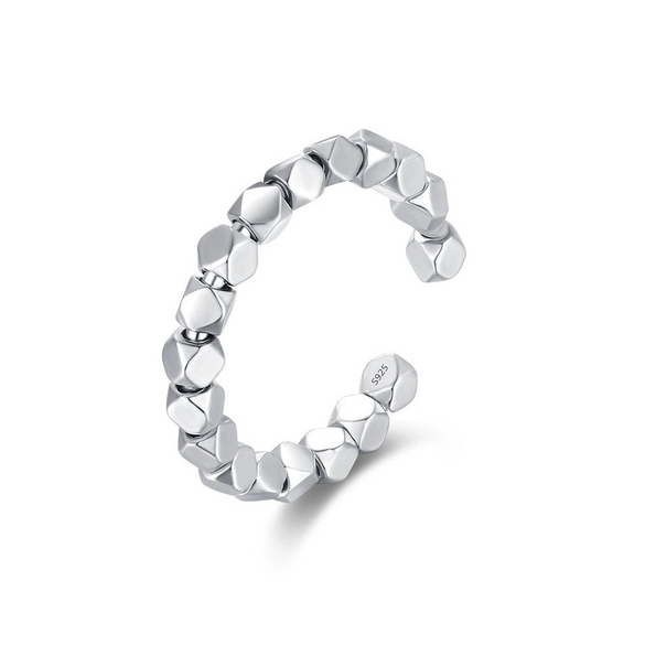 Wholesale Women's S925 Silver Geometric Irregular Personality Ring With Electroplating