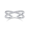 Wholesale Women's S925 Silver Geometric Love Interwoven Moissanite Ring Set With Diamonds