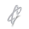 Wholesale Women's S925 Silver Geometric Love Interwoven Moissanite Ring Set With Diamonds