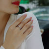 Wholesale Women's S925 Silver Geometric Love Interwoven Moissanite Ring Set With Diamonds