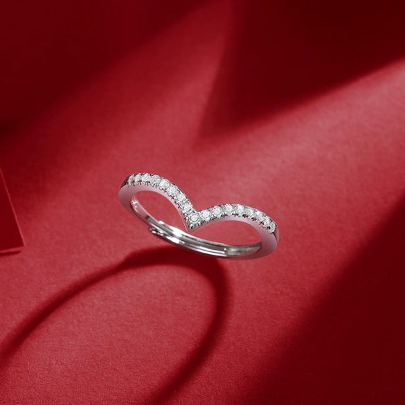 Wholesale Women's S925 Silver Geometric Moissanite Crown Adjustable Ring With Electroplating