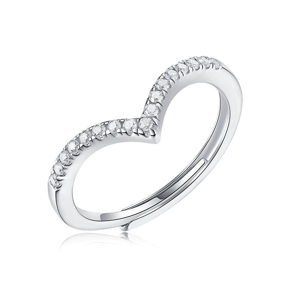 Wholesale Women's S925 Silver Geometric Moissanite Crown Adjustable Ring With Electroplating