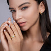 Wholesale Women's S925 Silver Geometric Moissanite Ring Highend Fashion Jewelry