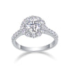 Wholesale Women's S925 Silver Geometric Moissanite Ring Set With Diamonds Light Luxury Fashion