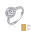Wholesale Women's S925 Silver Geometric Moissanite Ring Set With Diamonds Light Luxury Fashion