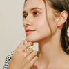 Wholesale Women's S925 Silver Geometric Opal Inlaid Ring Jewelry