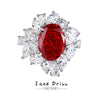 Wholesale Women's S925 Silver Geometric Pigeon Red Ruby Diamond Ring
