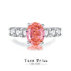 Wholesale Women's S925 Silver Geometric Pink Diamond Ring With Ice Flower Cut 8A Zircon