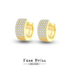 Wholesale Women's S925 Silver Geometric Round Earrings With Electroplating And Flash Diamond Zircon