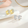 Wholesale Women's S925 Silver Geometric Round Earrings With Electroplating And Flash Diamond Zircon