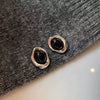 Wholesale Women's S925 Silver Geometric Tiger Eye Ear Jewelry With Real Gold Plating Retro Light Luxury Style