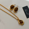 Wholesale Women's S925 Silver Geometric Tiger Eye Ear Jewelry With Real Gold Plating Retro Light Luxury Style