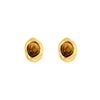 Wholesale Women's S925 Silver Geometric Tiger Eye Ear Jewelry With Real Gold Plating Retro Light Luxury Style