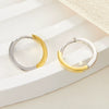 Wholesale Women's S925 Silver Glossy Plain Geometric Earrings With Electroplated High End Ear Buckles