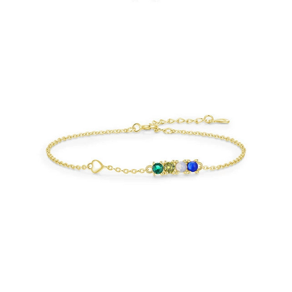 Wholesale Women's S925 Silver Heart Crystal Geometric Bracelet