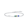 Wholesale Women's S925 Silver Heart Crystal Geometric Bracelet