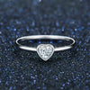 Wholesale Women's S925 Silver Heart Shape Inlaid Zircon Ring Jewelry