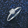 Wholesale Women's S925 Silver Heart Shape Inlaid Zircon Ring Jewelry