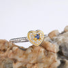 Wholesale Women's S925 Silver Heart Shaped Natural Sapphire Set Open Ring