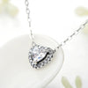 Wholesale Women's S925 Silver Heartshaped Exquisite Zirconium Micro Inlay All Match Necklace Pendant With Cross Chain Light Luxury Jewelry