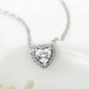Wholesale Women's S925 Silver Heartshaped Exquisite Zirconium Micro Inlay All Match Necklace Pendant With Cross Chain Light Luxury Jewelry