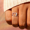 Wholesale Women's S925 Silver Heartshaped Geometric Ring With Electroplating