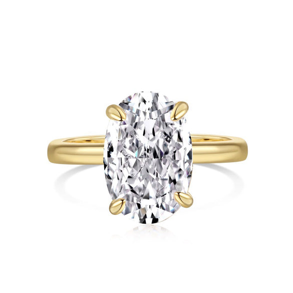 Wholesale Women's S925 Silver Heartshaped Ring With Geometric Style And Electroplating Treatment And 8A Ice Flower Cut High Carbon Diamond