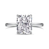 Wholesale Women's S925 Silver Heartshaped Ring With Geometric Style And Electroplating Treatment And 8A Ice Flower Cut High Carbon Diamond