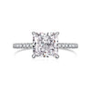 Wholesale Women's S925 Silver Heartshaped Ring With Geometric Style And Electroplating Treatment And 8A Ice Flower Cut High Carbon Diamond