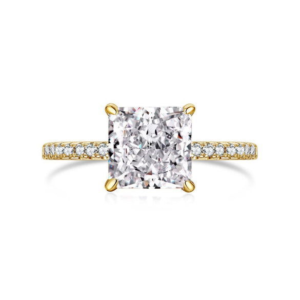 Wholesale Women's S925 Silver Heartshaped Ring With Geometric Style And Electroplating Treatment And 8A Ice Flower Cut High Carbon Diamond