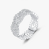 Wholesale Women's S925 Silver Hollow Lace Pattern Diamondencrusted Ring