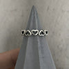 Wholesale Women's S925 Silver Hollow Love Ring With Stitching And Heart Shape Opening Design