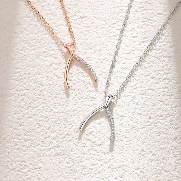 Wholesale Women's S925 Silver Ing Bone Clavicle Chain Necklace With Geometric Style And Diamond Design