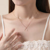 Wholesale Women's S925 Silver Ing Bone Clavicle Chain Necklace With Geometric Style And Diamond Design