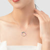 Wholesale Women's S925 Silver Inlaid Colorful Zircon Round Cut Out Clavicle Chain Necklace With Geometric Personality Style