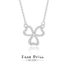 Wholesale Women's S925 Silver Lucky Clover Hollow Heartshaped Diamond Microinlaid Pendant Necklace With Cross Chain