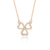 Wholesale Women's S925 Silver Lucky Clover Hollow Heartshaped Diamond Microinlaid Pendant Necklace With Cross Chain