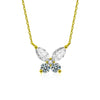 Wholesale Women's S925 Silver Moissanite Butterfly Pendant Necklace Set With Diamonds Simple Animal Style Cross Chain