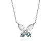 Wholesale Women's S925 Silver Moissanite Butterfly Pendant Necklace Set With Diamonds Simple Animal Style Cross Chain