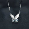 Wholesale Women's S925 Silver Moissanite Butterfly Pendant Necklace Set With Diamonds Simple Animal Style Cross Chain