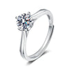 Wholesale Women's S925 Silver Moissanite Diamond Live Mouth Antiallergy Nonfading Geometric Ring With Electroplating
