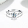 Wholesale Women's S925 Silver Moissanite Diamond Live Mouth Antiallergy Nonfading Geometric Ring With Electroplating