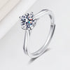 Wholesale Women's S925 Silver Moissanite Diamond Live Mouth Antiallergy Nonfading Geometric Ring With Electroplating